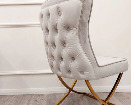 Sandhurst X Leg Dining Chair in Gold