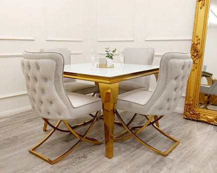 Sandhurst X Leg Dining Chair in Gold