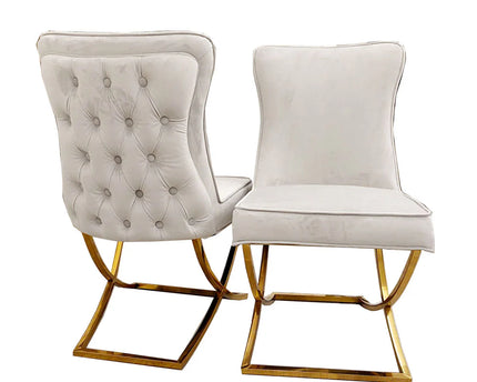 Sandhurst X Leg Dining Chair in Gold