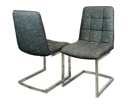 Tara Faux Leather Dining Chair ALL COLOURS with plain Back & Stitch Detail